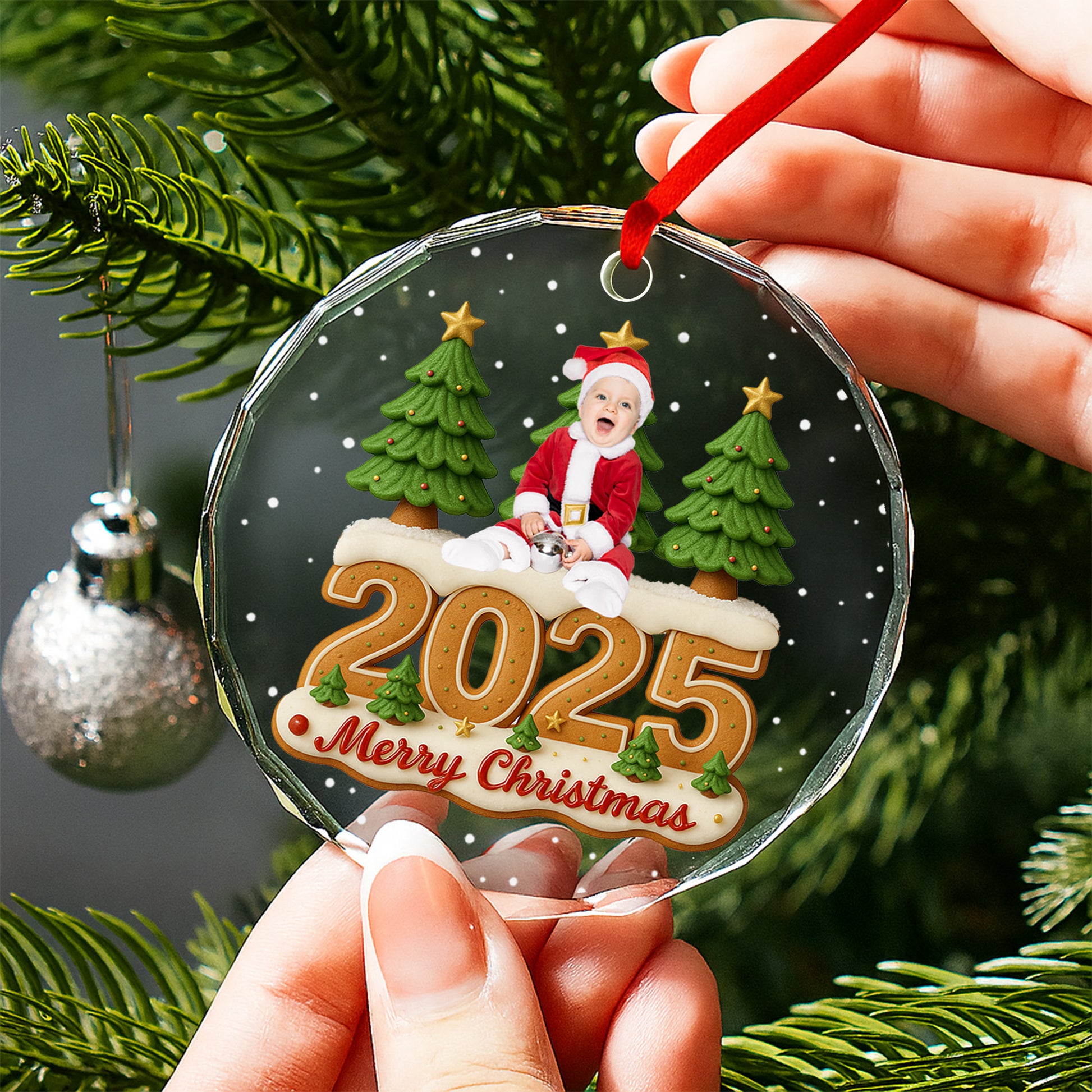 Merry Christmas Baby In Santa Suit