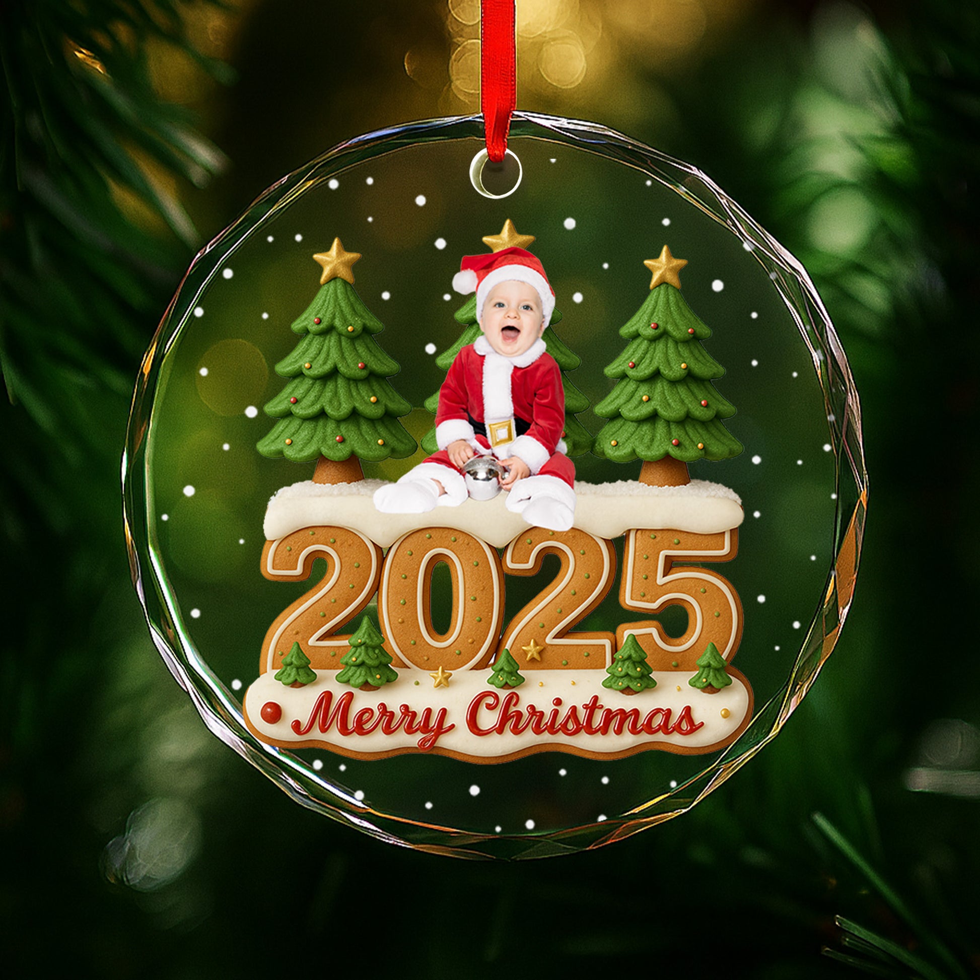 Merry Christmas Baby In Santa Suit