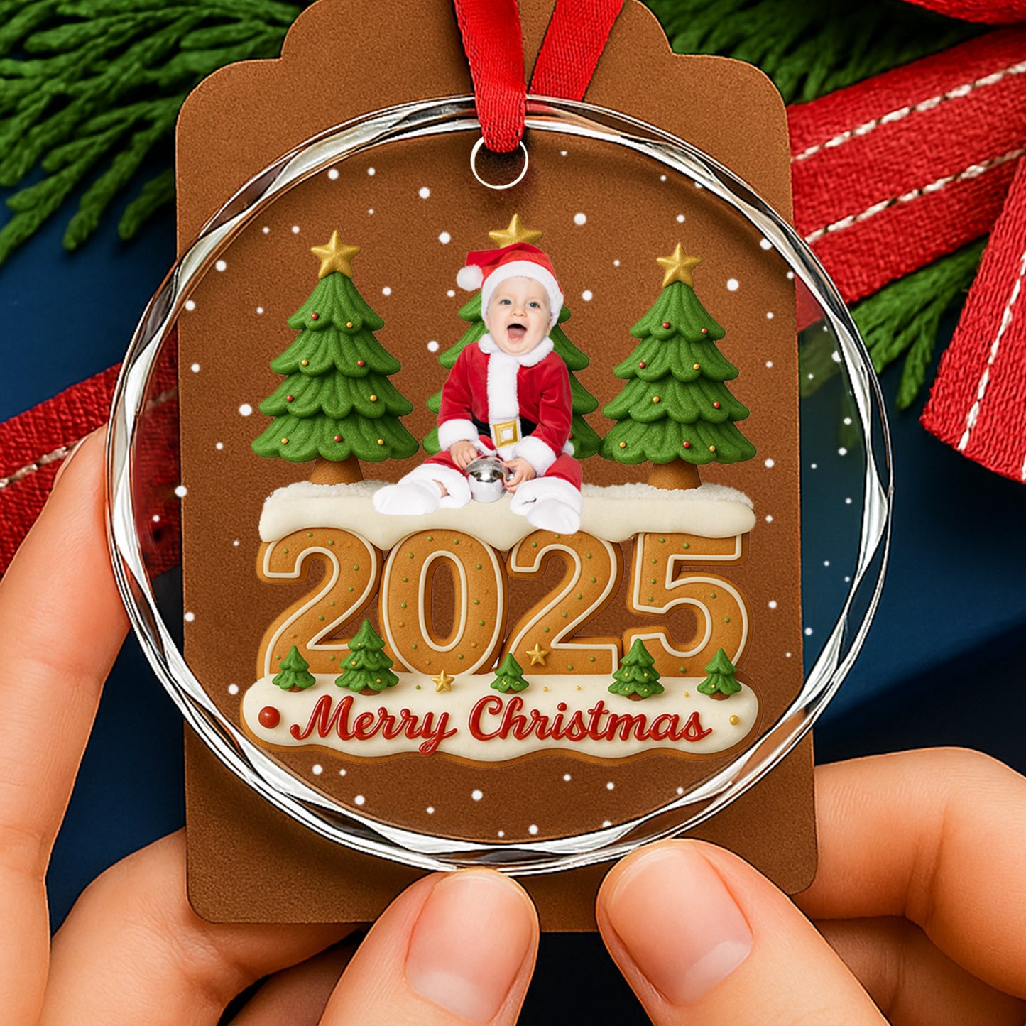 Merry Christmas Baby In Santa Suit