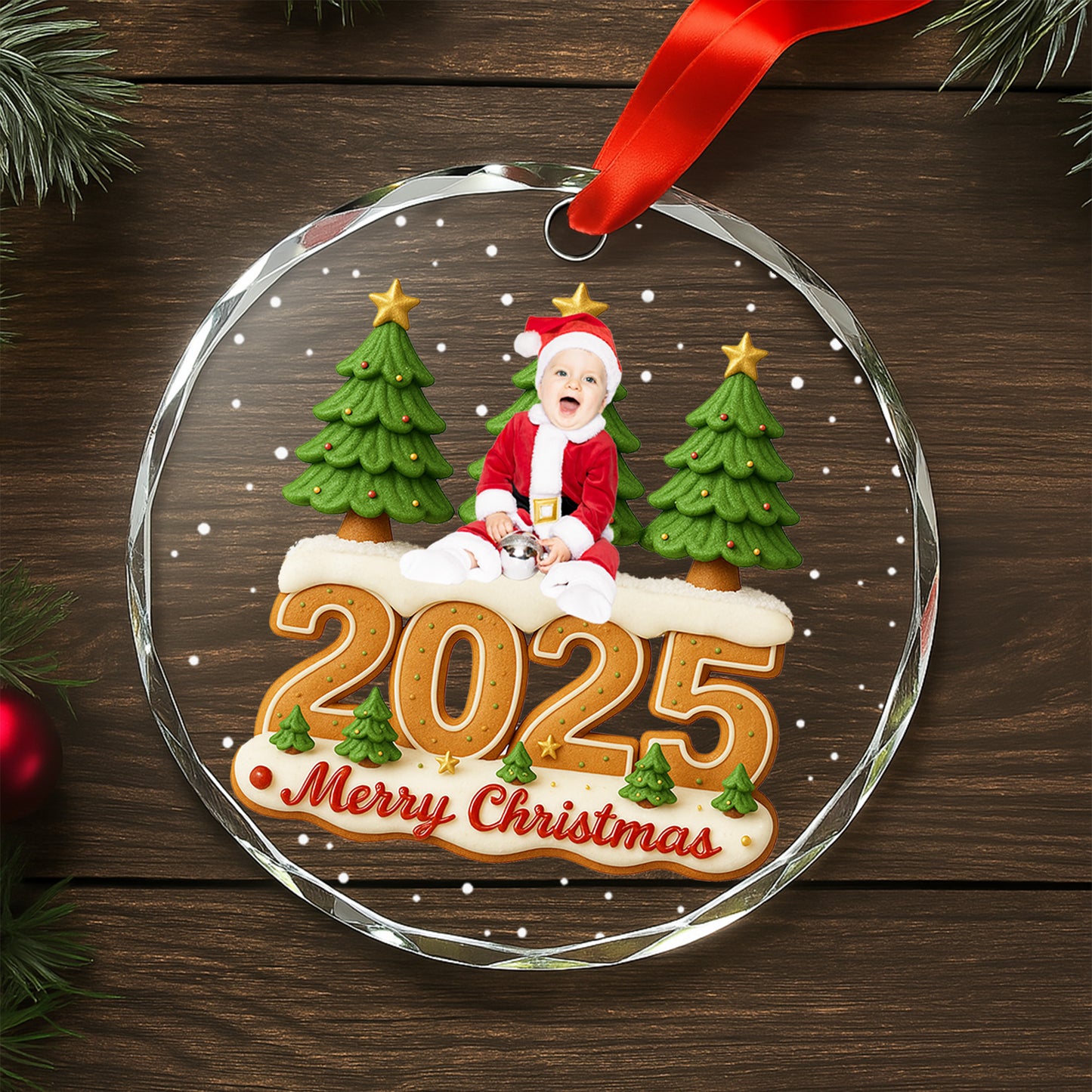 Merry Christmas Baby In Santa Suit