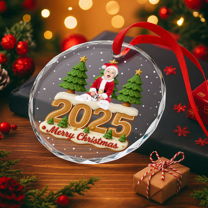 Merry Christmas Baby In Santa Suit