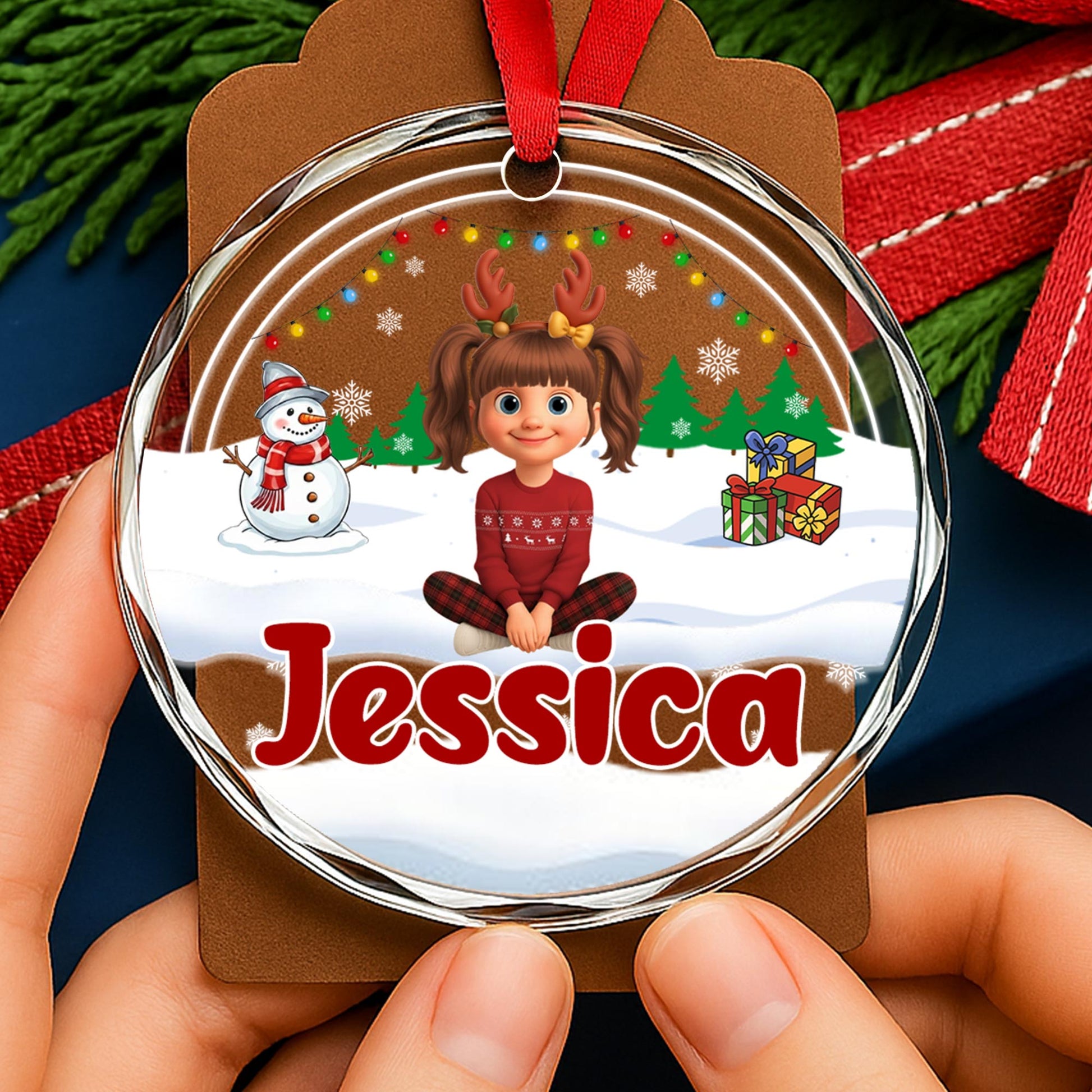 Cherish Festive Memories With Reindeer Antlers And Snowman