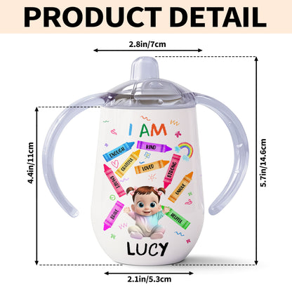 I Am Kind, Loved, Strong, Beautiful Rainbow And Hearts Design