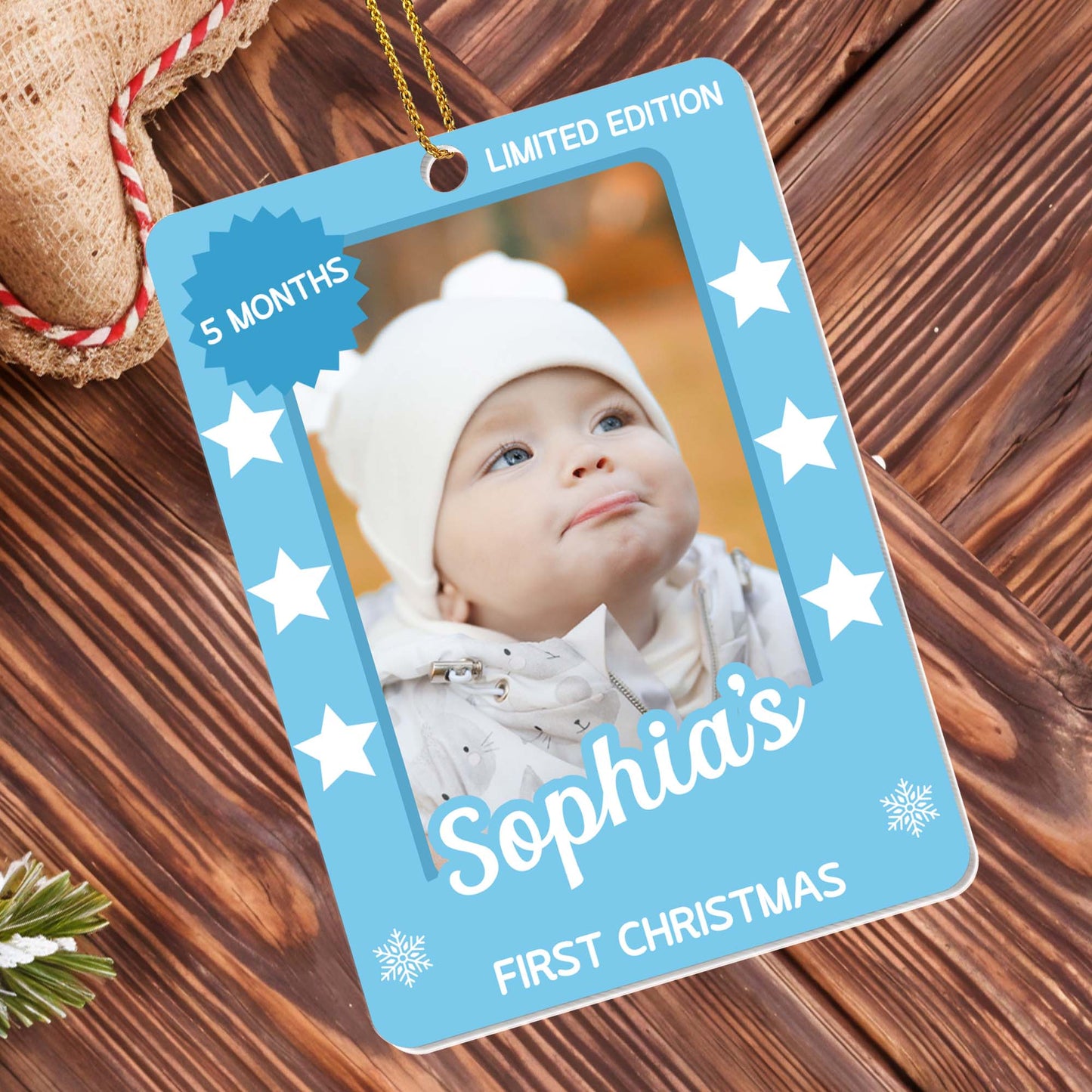First Christmas, Celebrate With Snowflakes And Stars