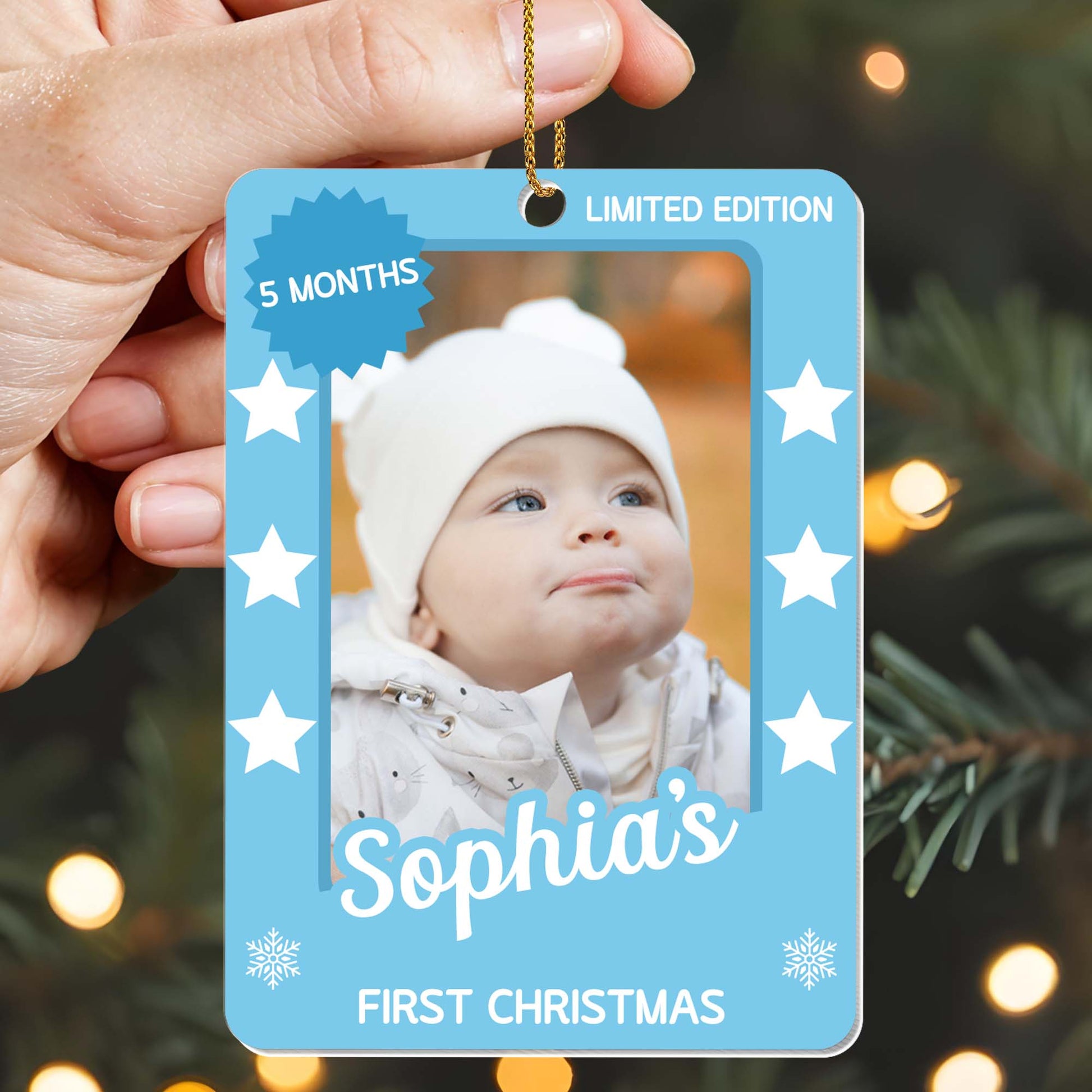 First Christmas, Celebrate With Snowflakes And Stars