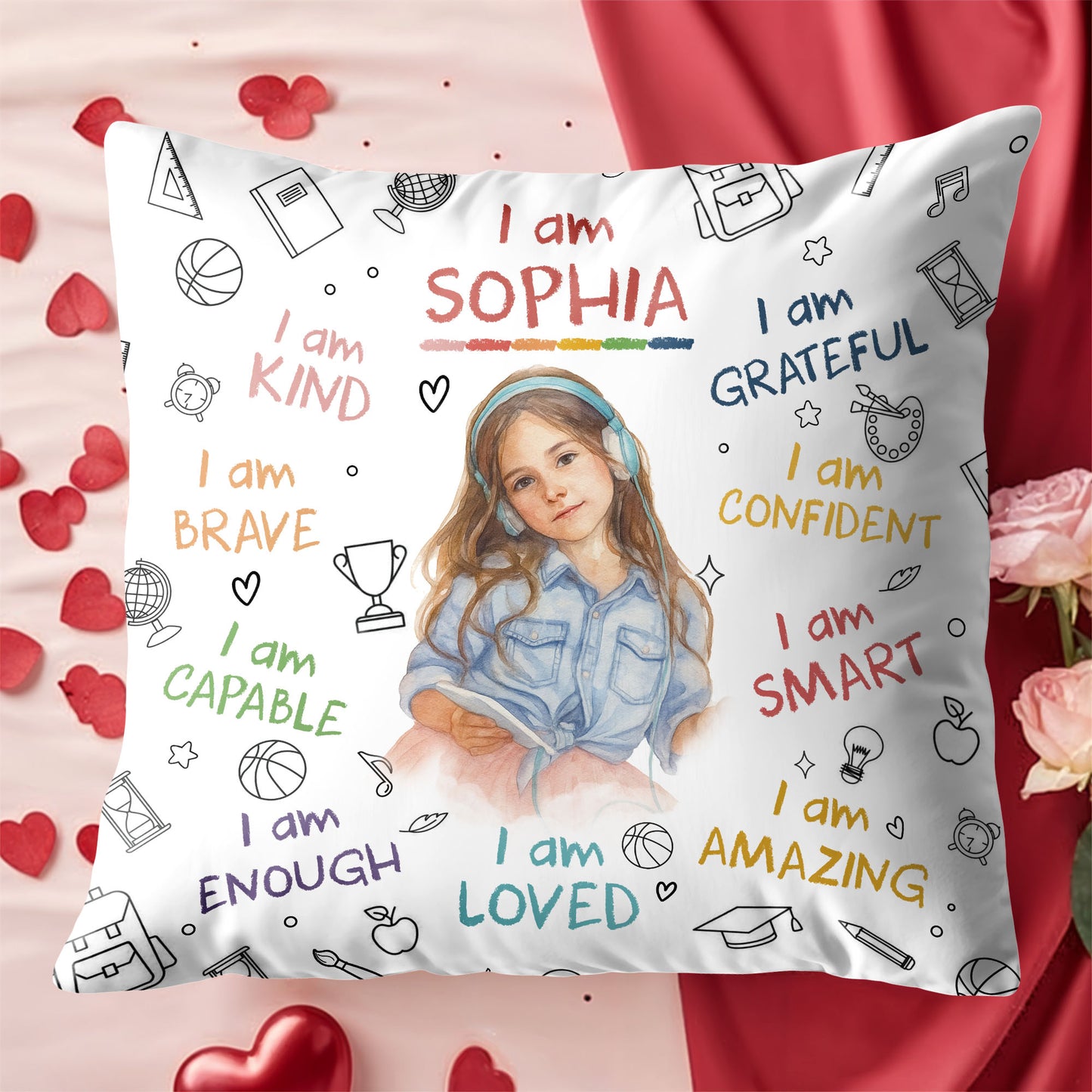 I Am Kind, Brave, Capable, Enough, Loved, Amazing Pillow