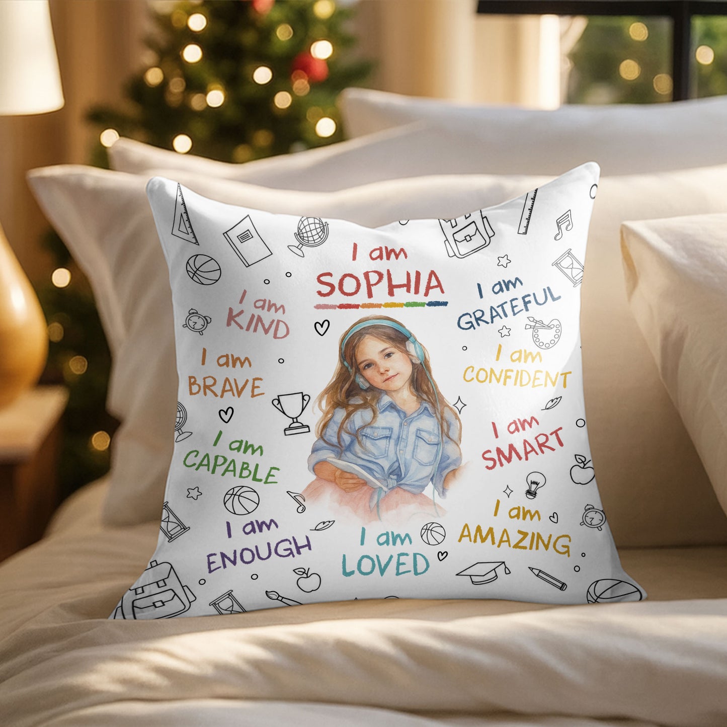 I Am Kind, Brave, Capable, Enough, Loved, Amazing Pillow