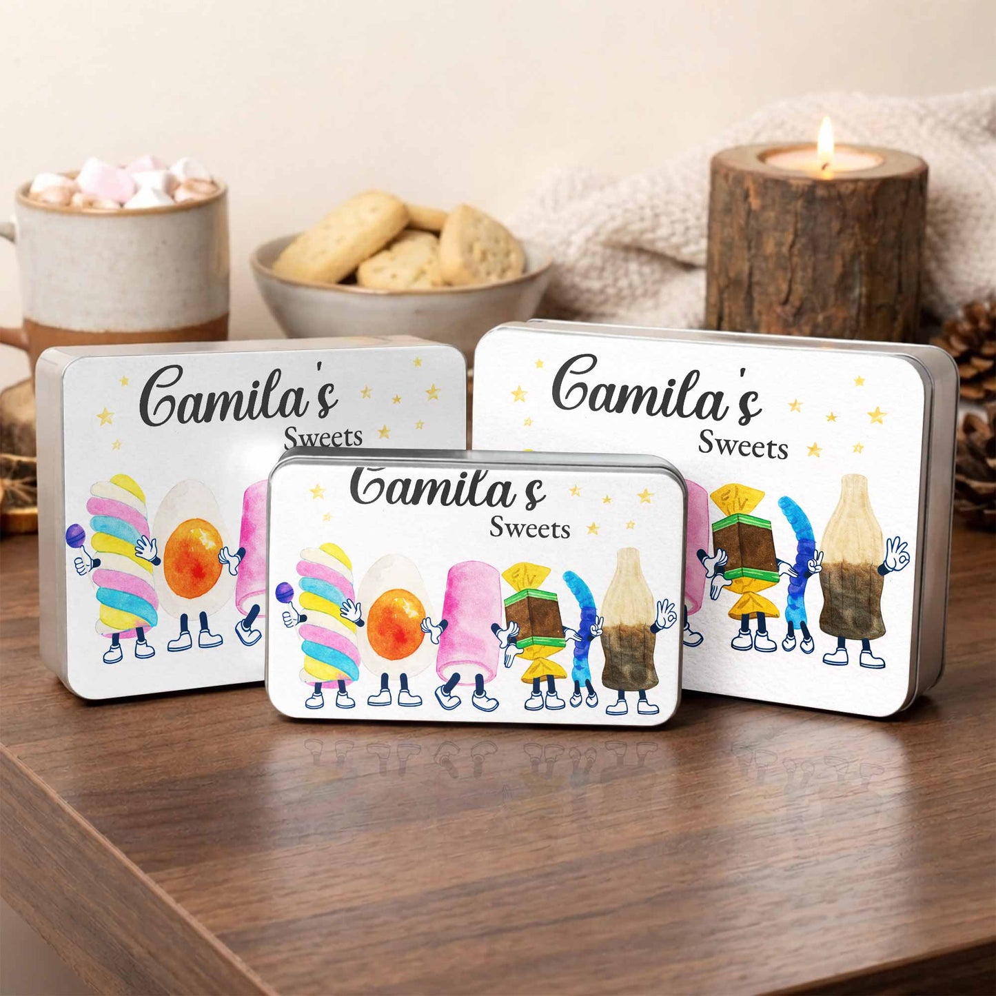 Sweets With Cute Cartoon Marshmallow And Candy Characters