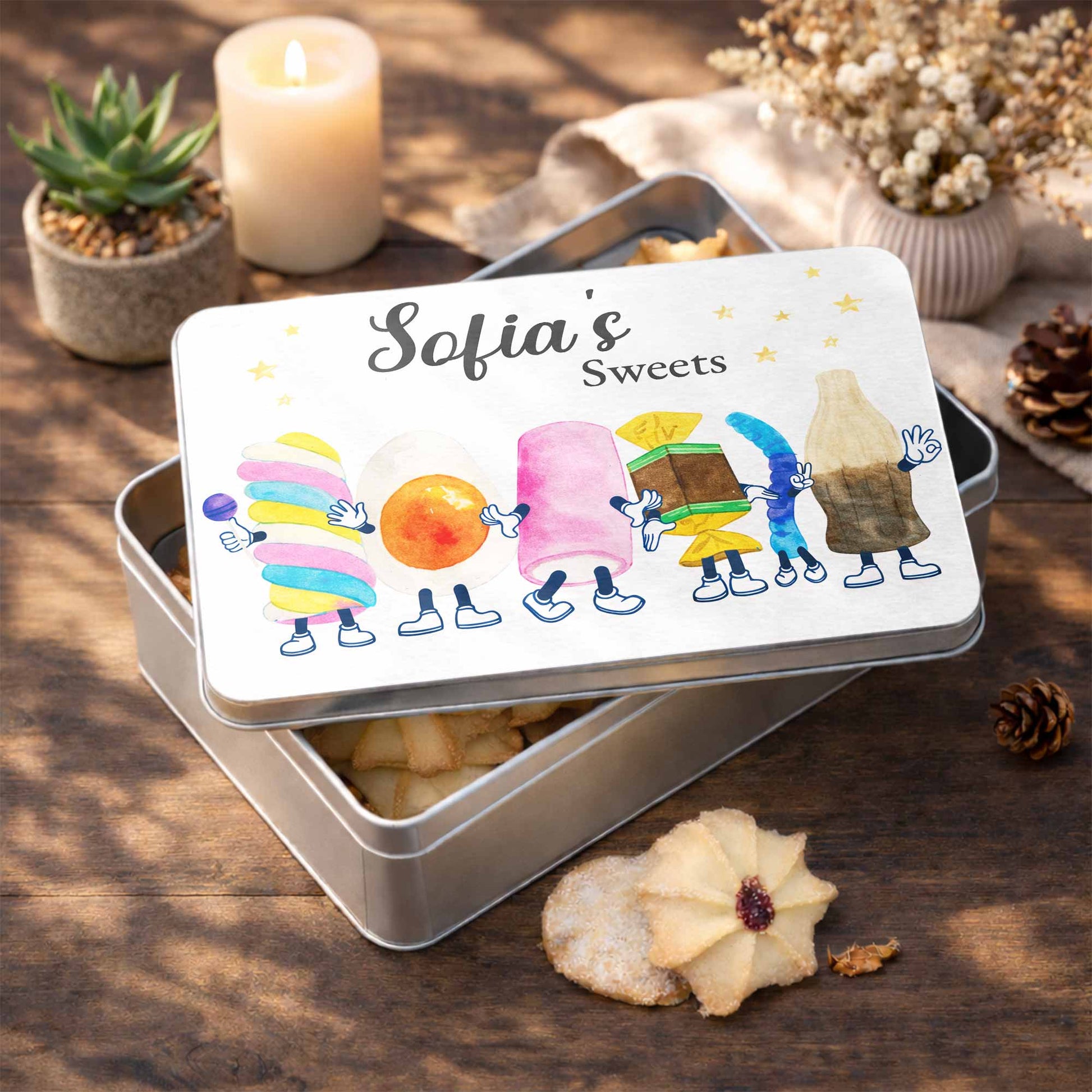 Sweets With Cute Cartoon Marshmallow And Candy Characters