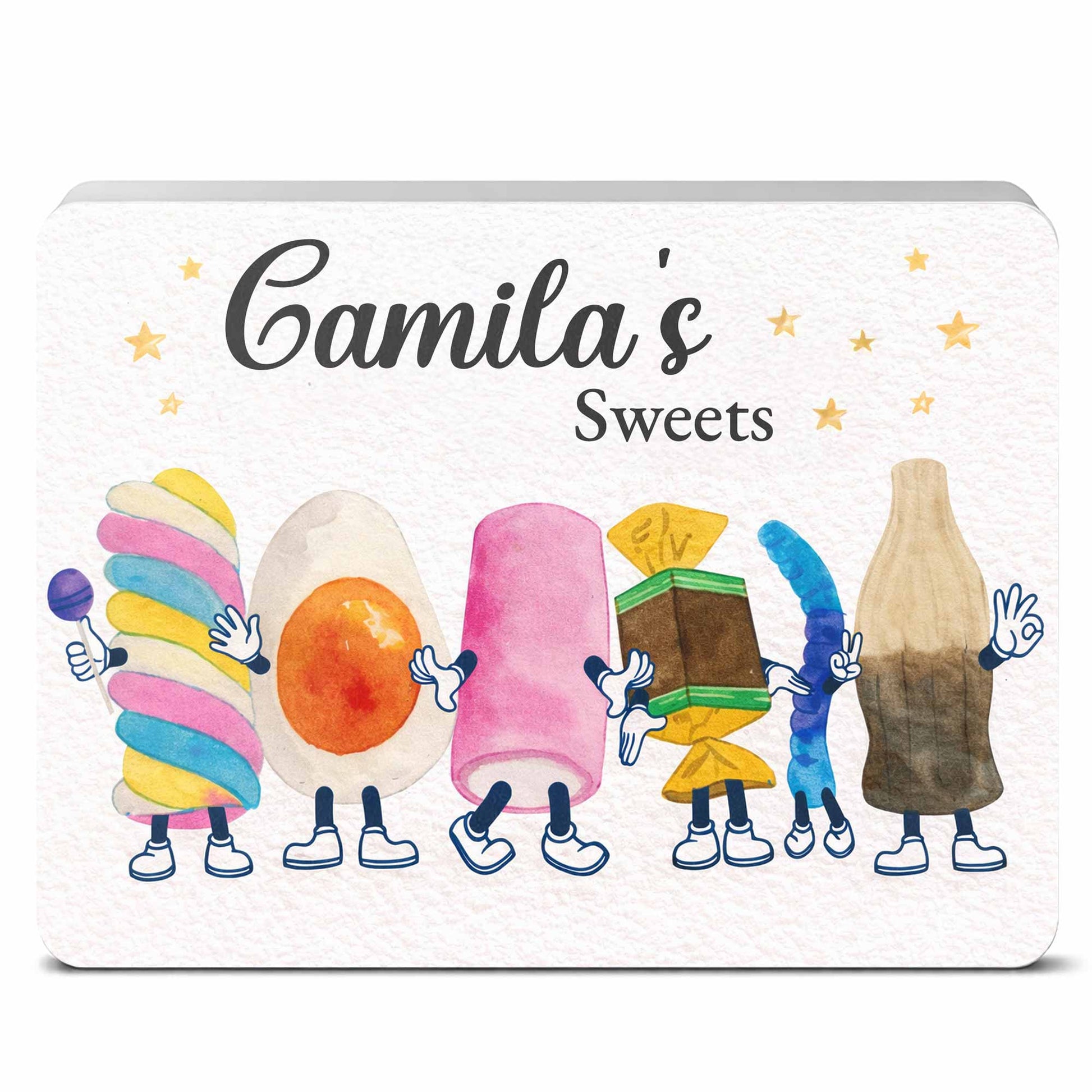 Sweets With Cute Cartoon Marshmallow And Candy Characters