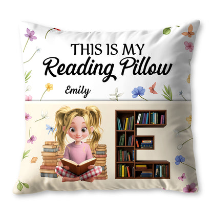 This Is My Reading Pillow With Books And Flowers Design