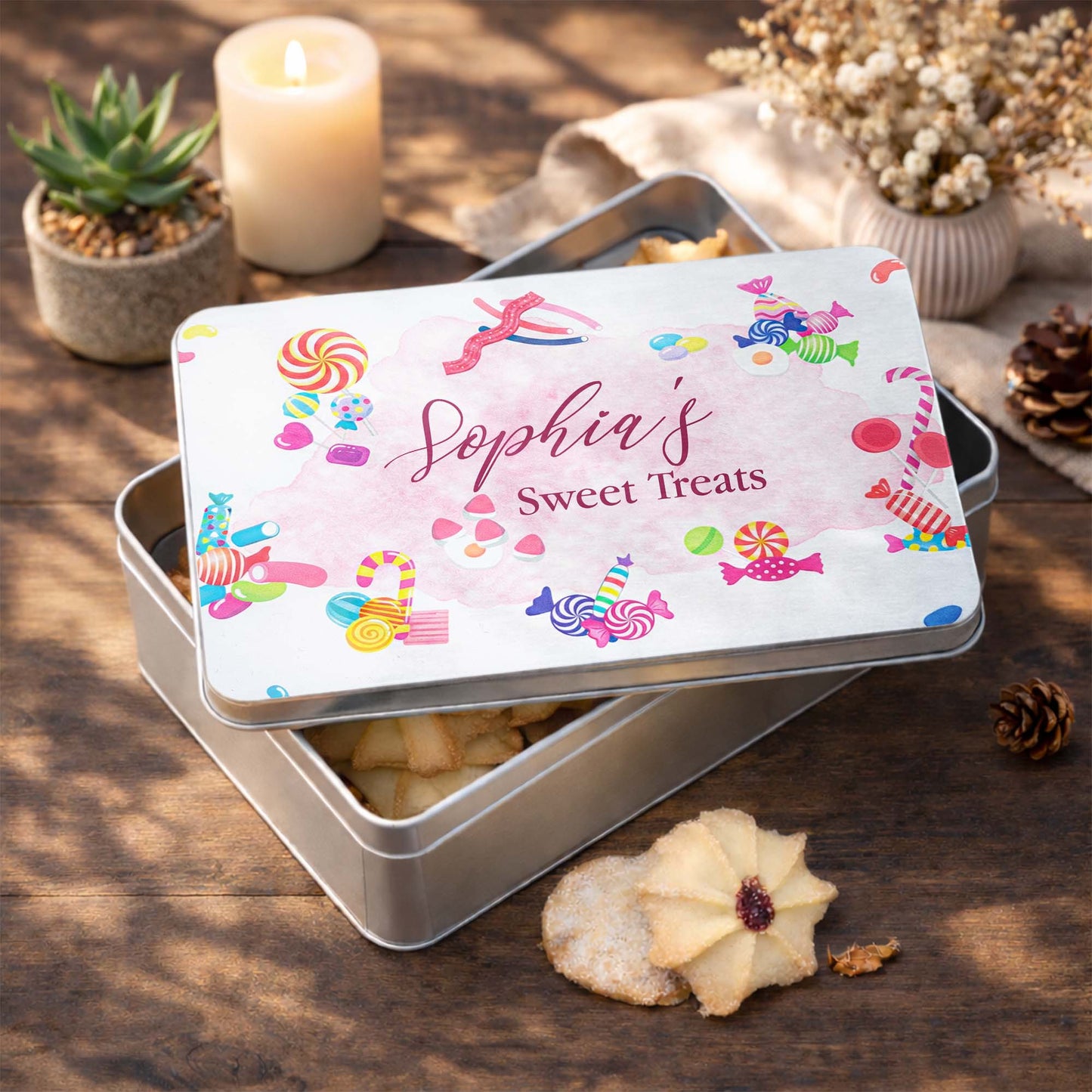 Sweet Treats With Colorful Candies And Lollipops