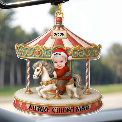 Merry Christmas Carousel Ornament