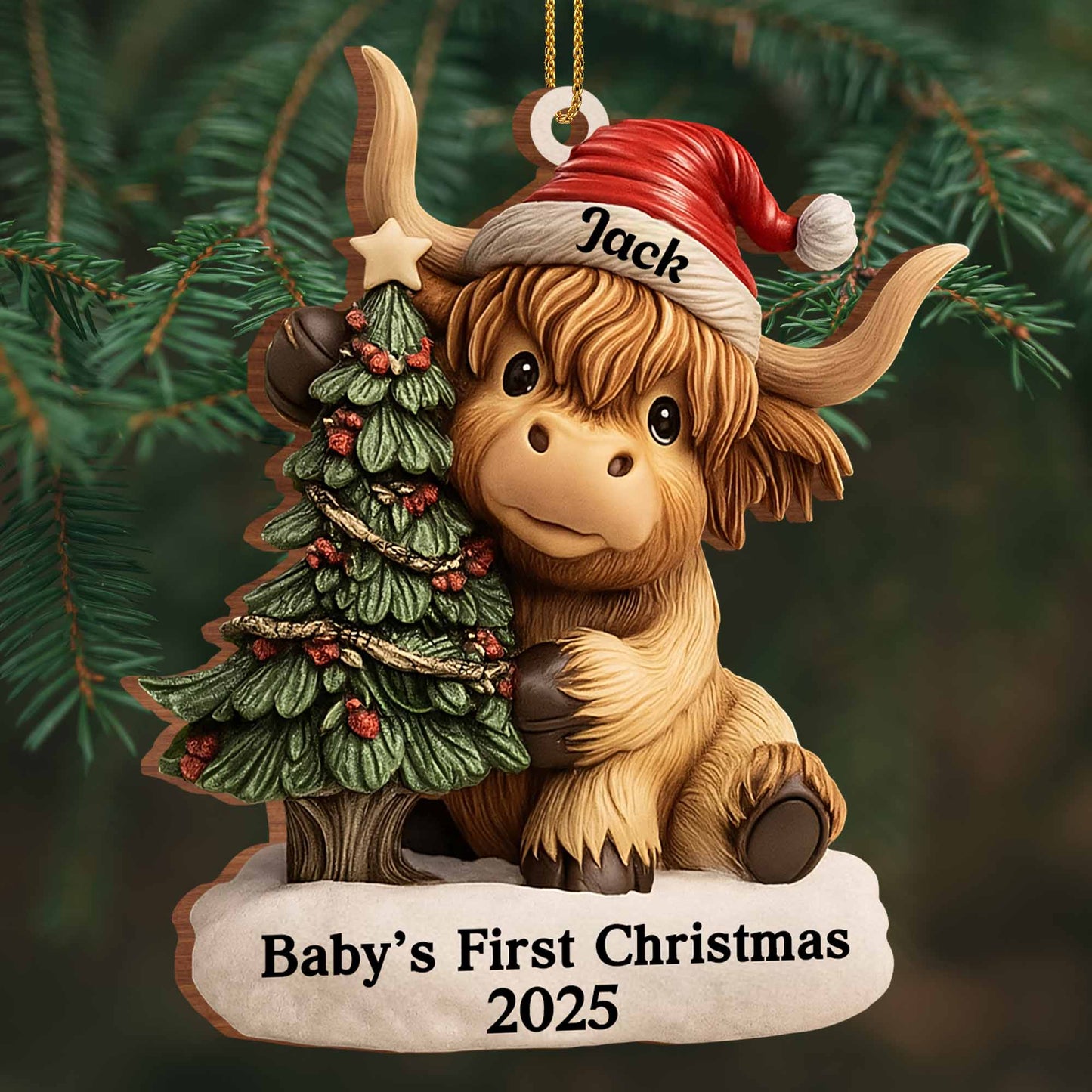 Baby's First Christmas With Bullock And Tree