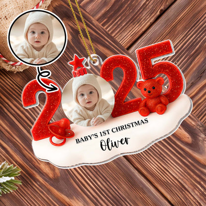 Baby's 1st Christmas With Teddy Bear and Festive Numbers