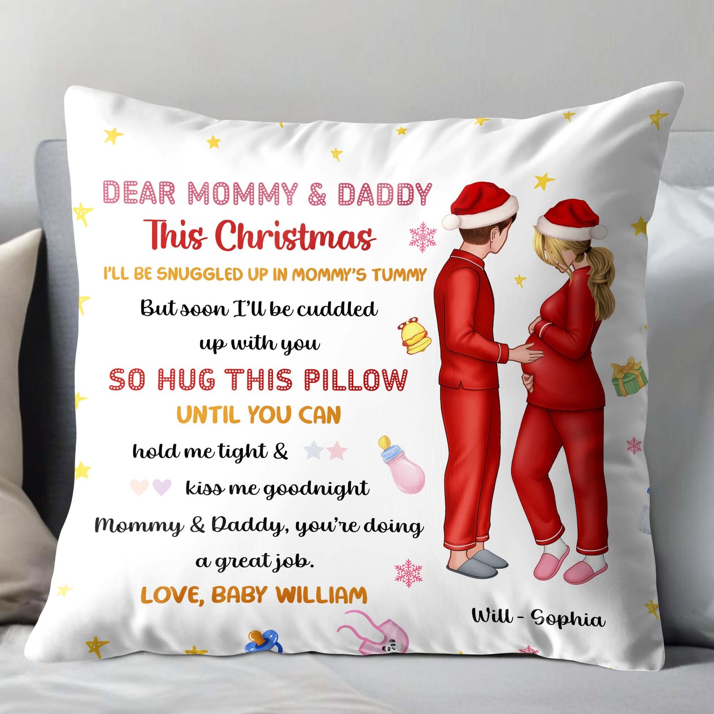 Dear Mommy & Daddy This Christmas, Pregnant Couple With Stars