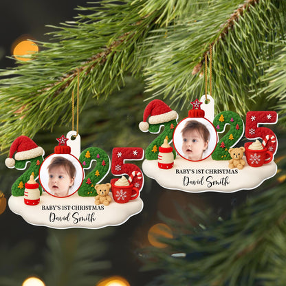 Baby's 1st Christmas With Teddy Bear and Santa Hat