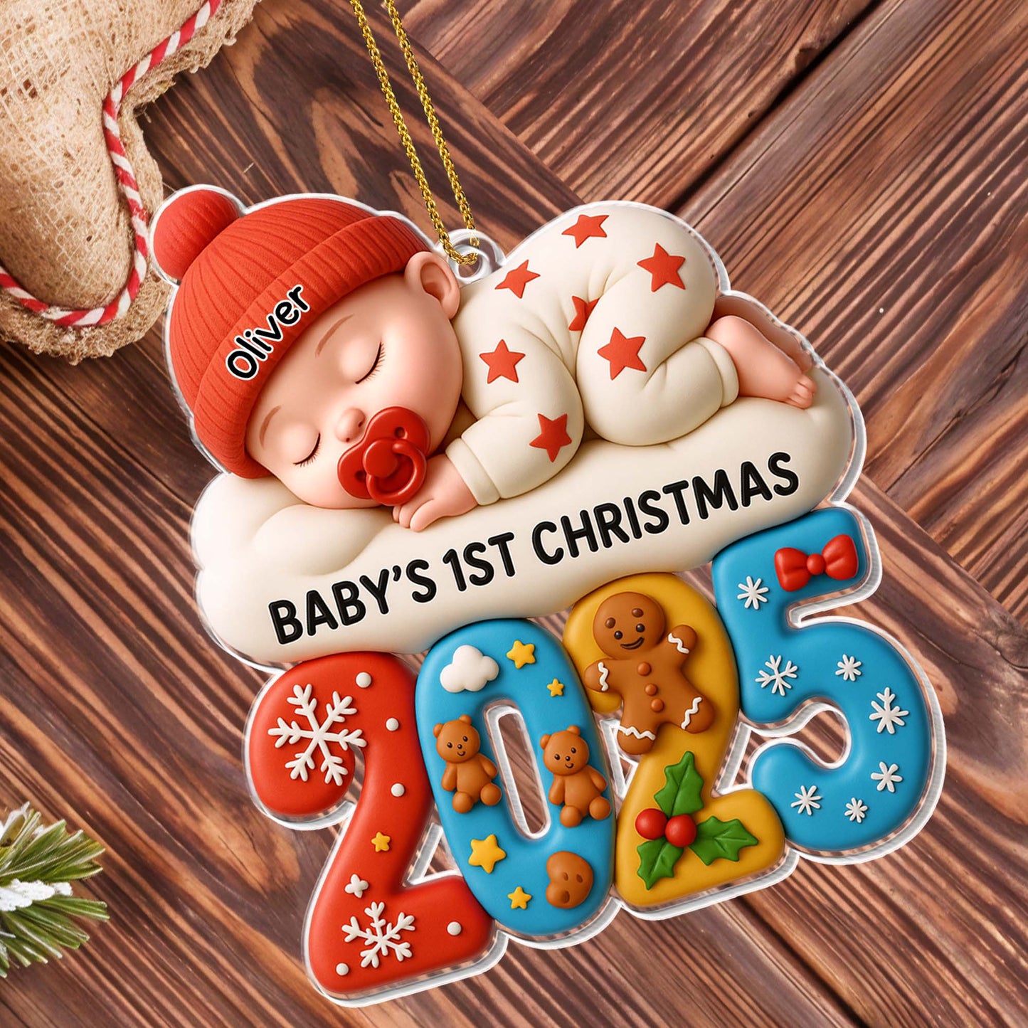 Baby's 1st Christmas With Charming Holiday Elements