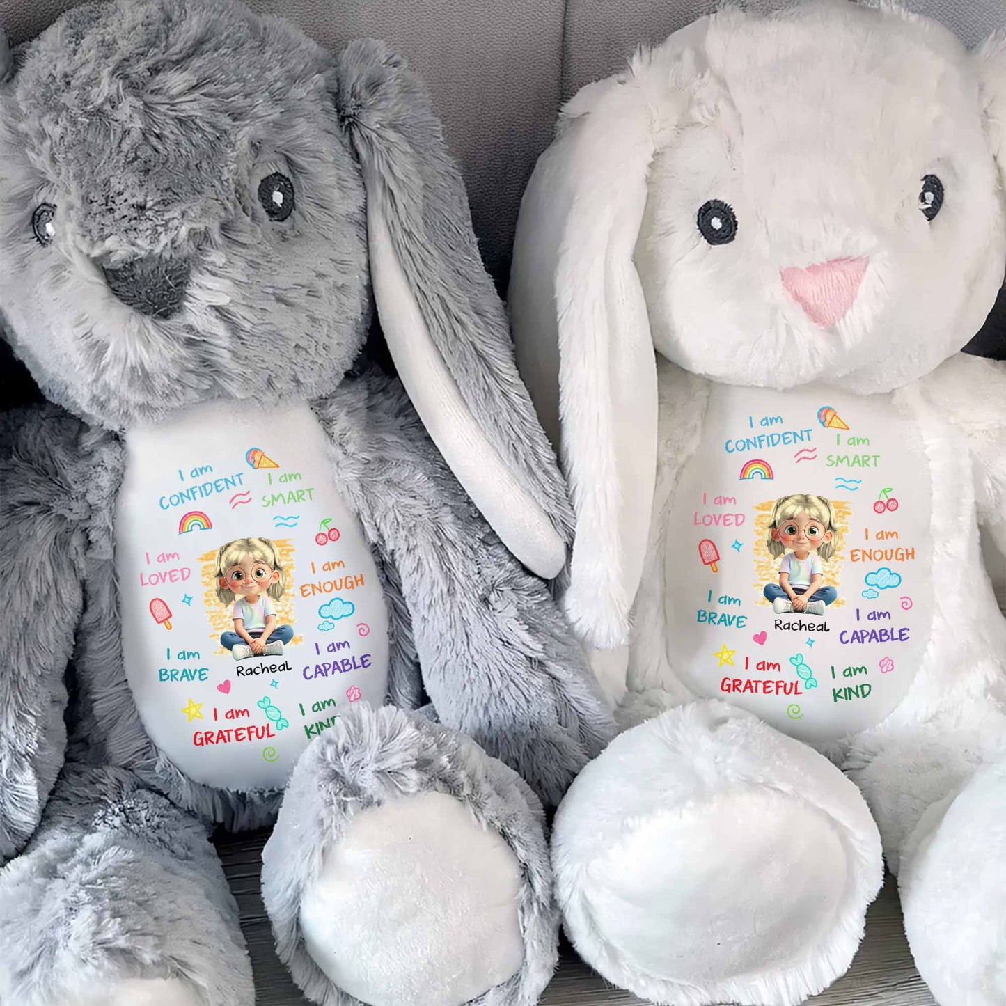 I Am Confident, I Am Smart, Loved Bunny Design