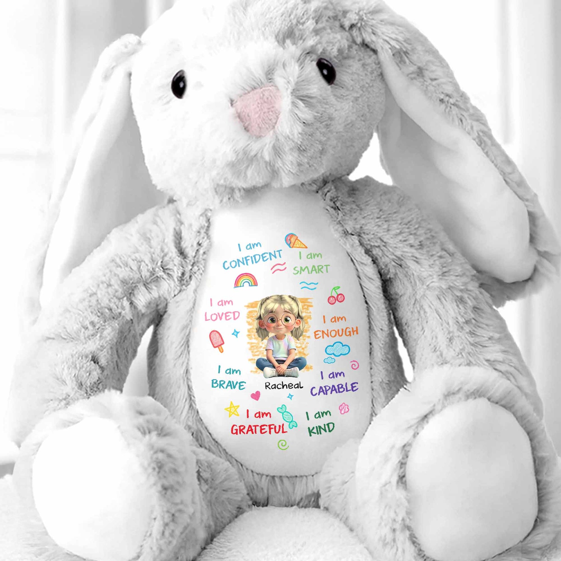 I Am Confident, I Am Smart, Loved Bunny Design