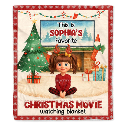 Favorite Christmas Movie Watching Blanket With Festive Decor