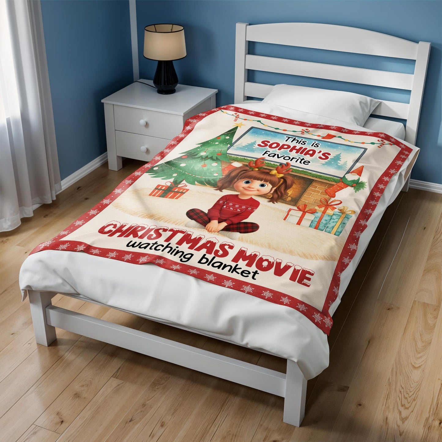Favorite Christmas Movie Watching Blanket With Festive Decor