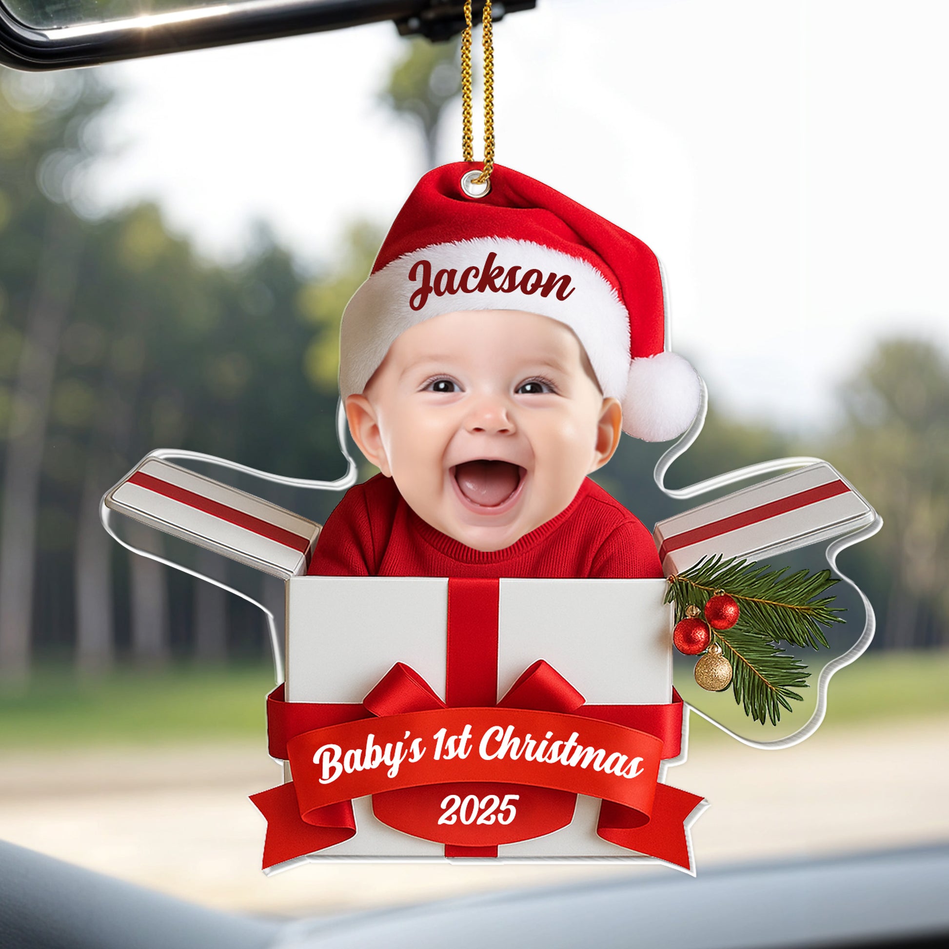 Baby's 1st Christmas With Cute Baby And Gift Box