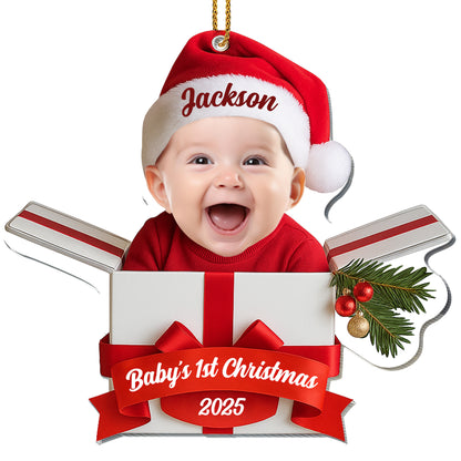 Baby's 1st Christmas With Cute Baby And Gift Box