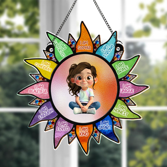 I Am Strong, Brave, Unique, Smart Custom Suncatcher