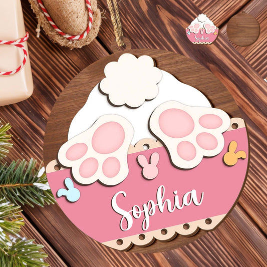 Charming Paw Prints And Bunny Icon Ornament