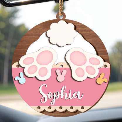 Charming Paw Prints And Bunny Icon Ornament