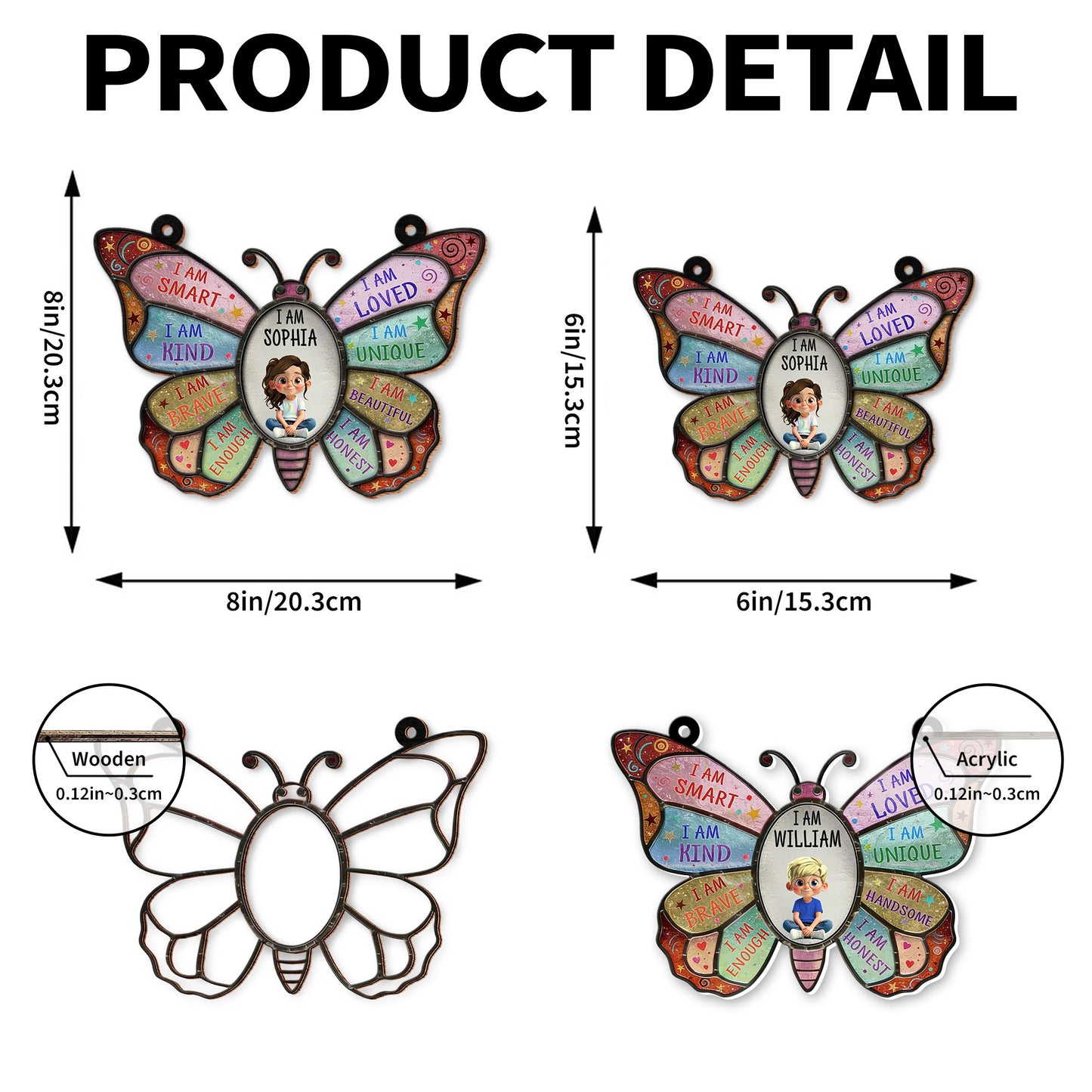 I Am Smart, I Am Kind, Positive Affirmations Butterfly