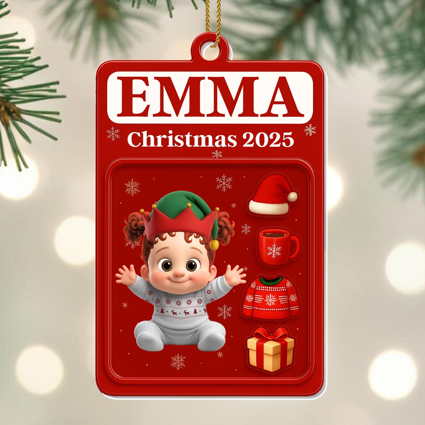 Christmas 2025 With Baby, Hat, Gift, and Sweater