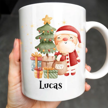 Celebrate The Joy Of The Holiday Season With Santa And Christmas Tree