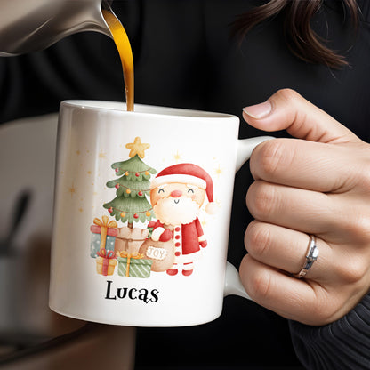 Celebrate The Joy Of The Holiday Season With Santa And Christmas Tree