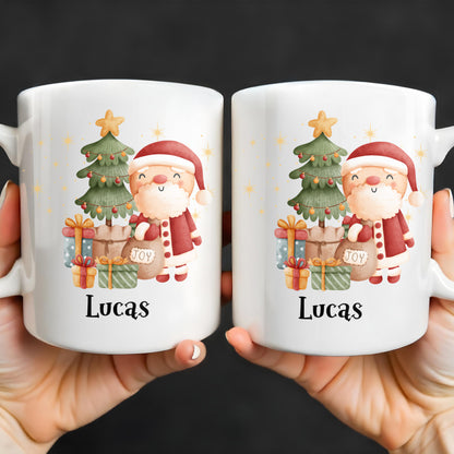 Celebrate The Joy Of The Holiday Season With Santa And Christmas Tree