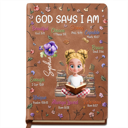 God Says I Am Beautiful, Chosen, Strong With Books And Flowers