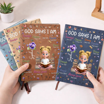 God Says I Am Beautiful, Chosen, Strong With Books And Flowers