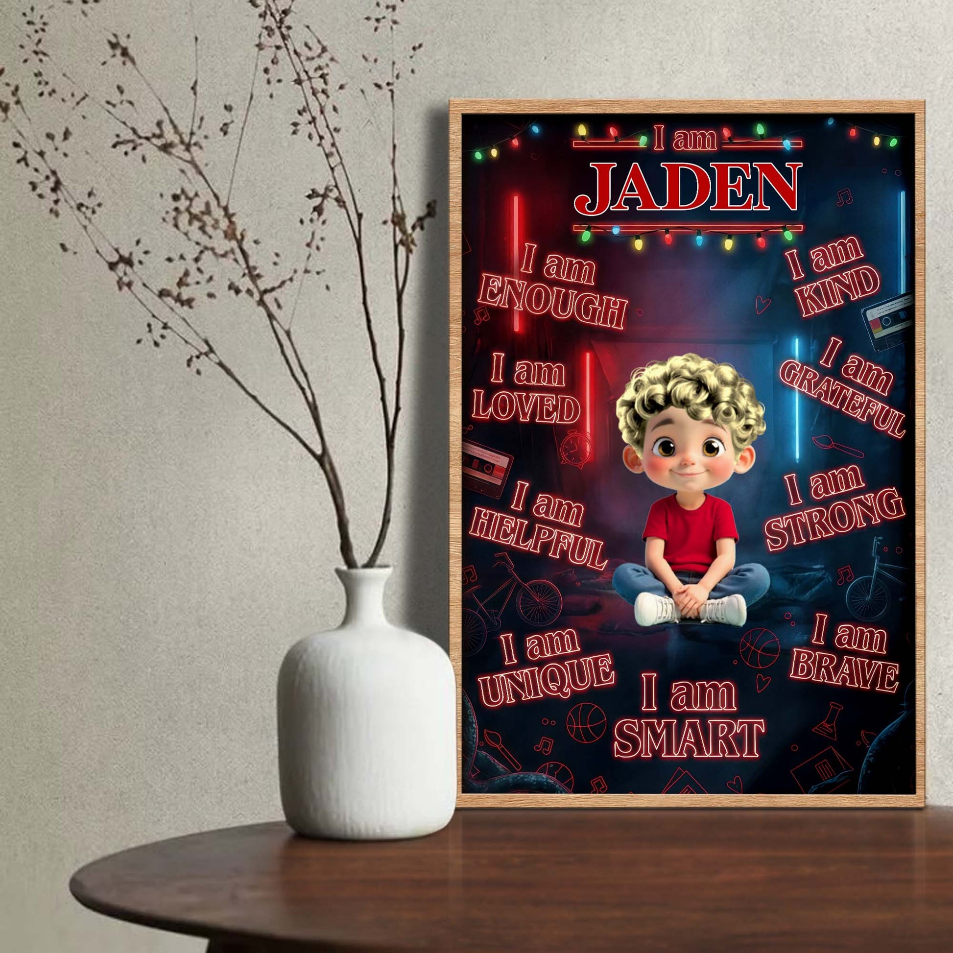 I Am Enough, Loved, Strong Customizable Poster For Boys