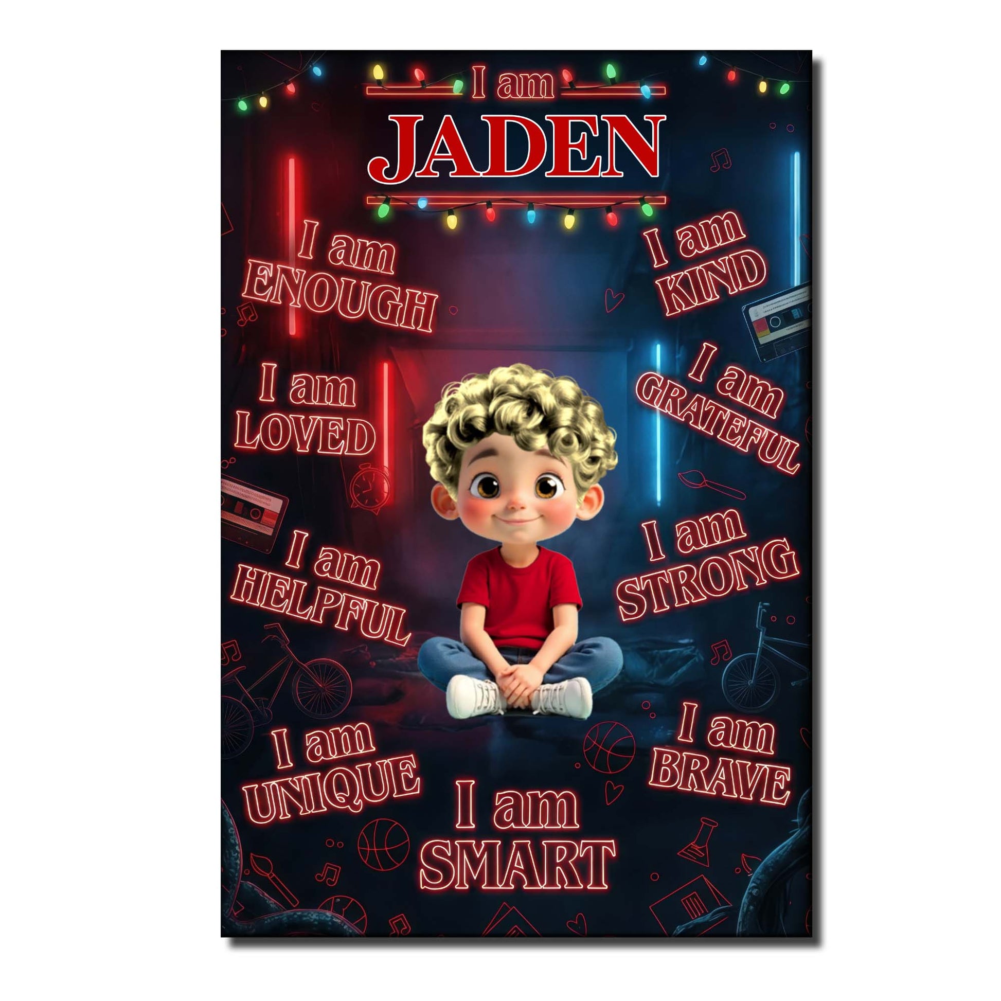 I Am Enough, Loved, Strong Customizable Poster For Boys