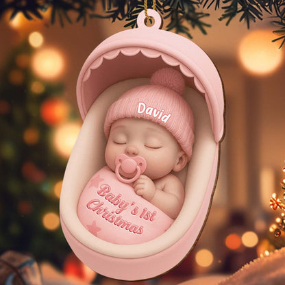 Baby's 1st Christmas, Sweet Baby In A Cradle