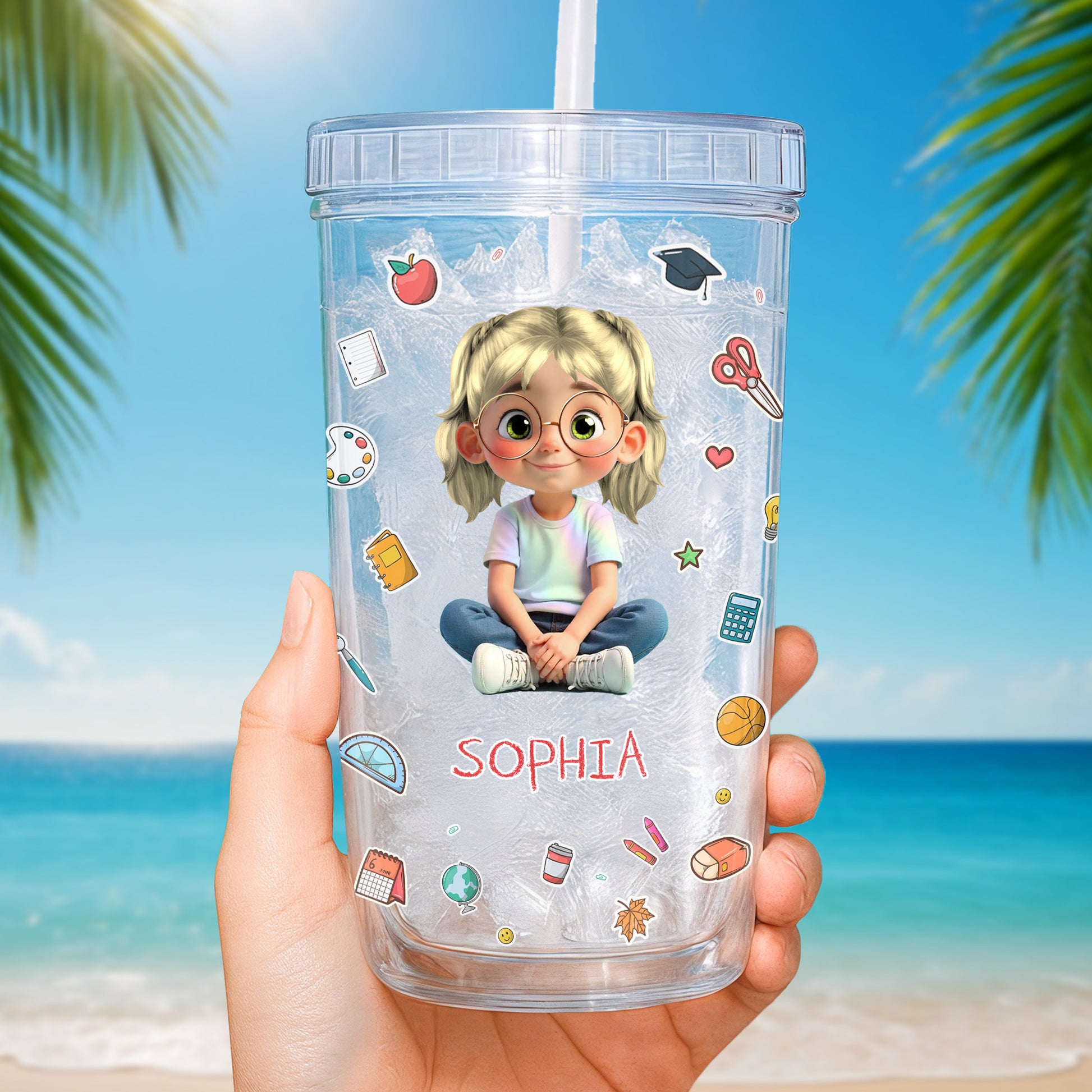 Sophia, Cute Girl With School Items