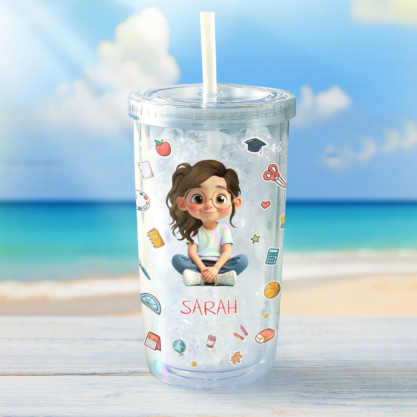 Sophia, Cute Girl With School Items