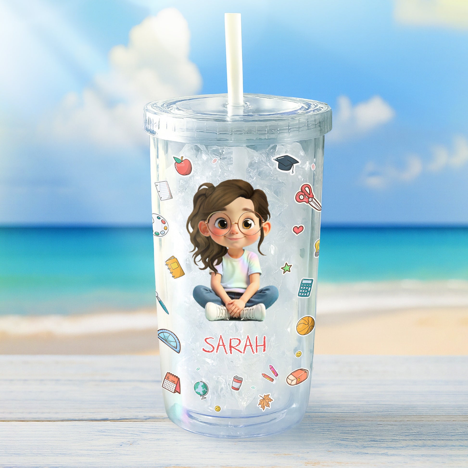 Sophia, Cute Girl With School Items