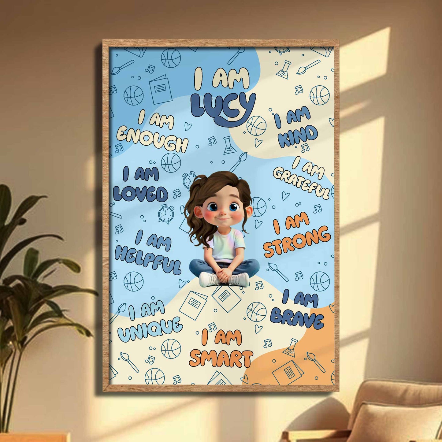 I Am Lucy, I Am Enough, Loved, Helpful, Unique, Smart Poster