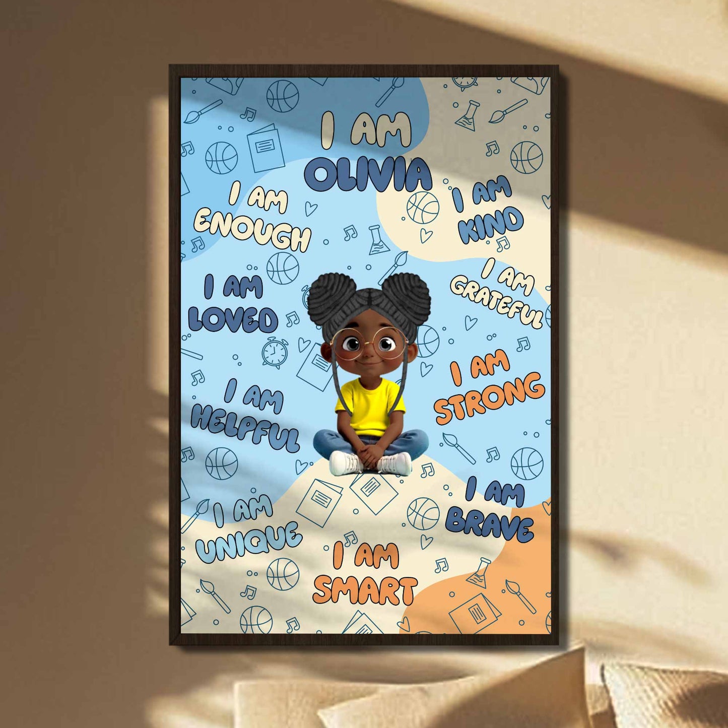 I Am Lucy, I Am Enough, Loved, Helpful, Unique, Smart Poster