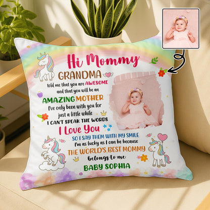 Hi Mommy World's Best Mommy, Unicorn And Flowers