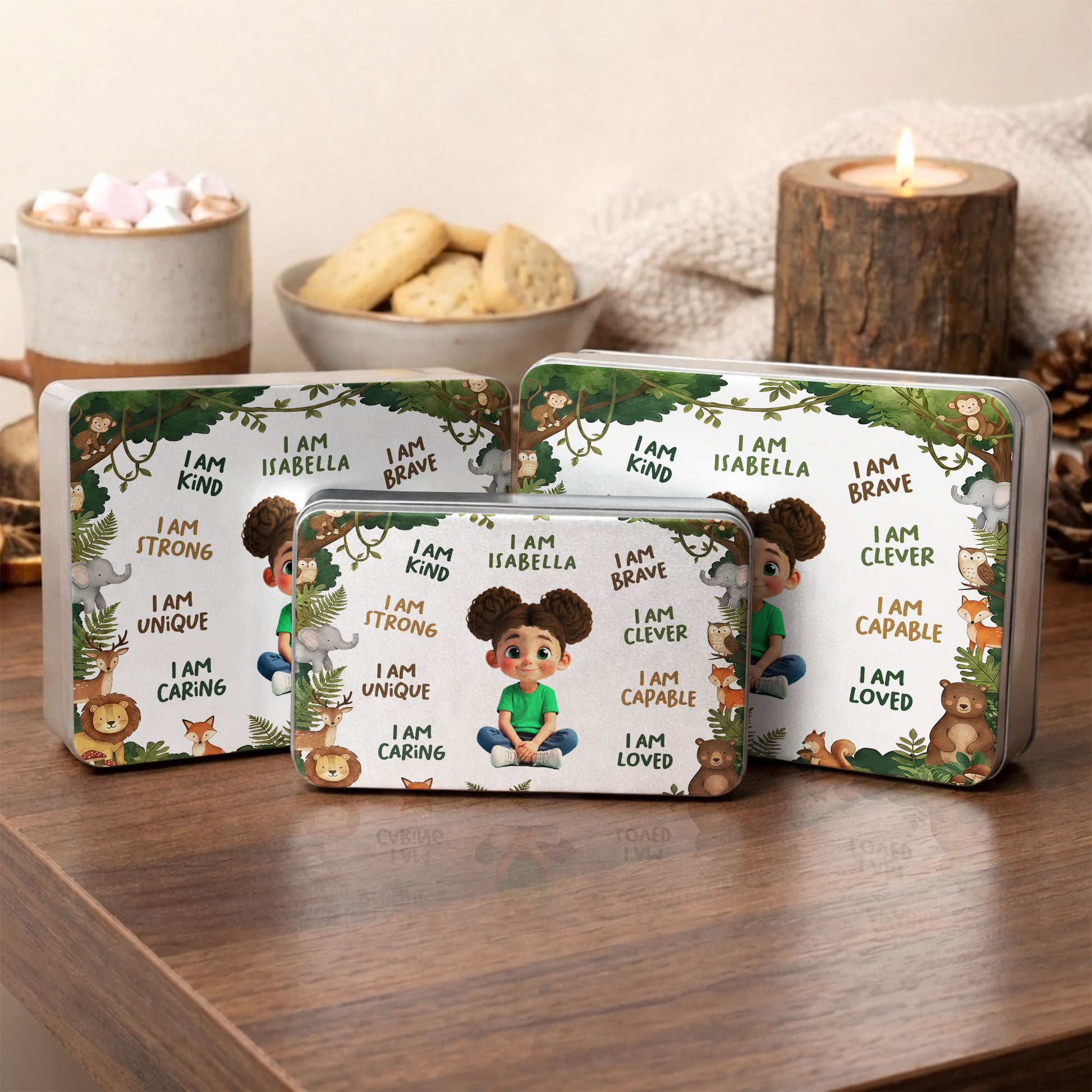 I Am Kind Strong And Loved Affirmations With Jungle Animals