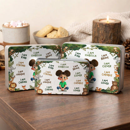 I Am Kind Strong And Loved Affirmations With Jungle Animals