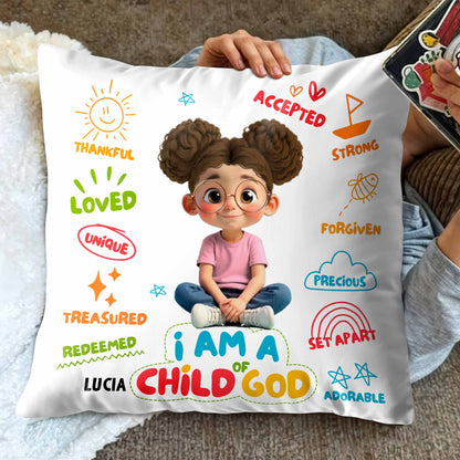 I Am A Child Of God Pillow With Religious Symbols